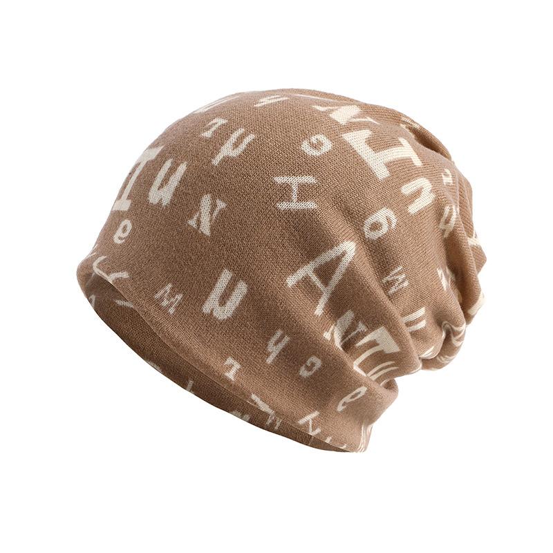 Turban Hats For Women Beanie Windproof Outdoor Suncreen Fashion Letter Print Baggy Cap Casual Headwear Head Wrap Mask New
