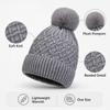 Plush Pompom Women's Knitted Beanie Hat Lightweight Winter Beanie Hat Gifts Pompom Beanie