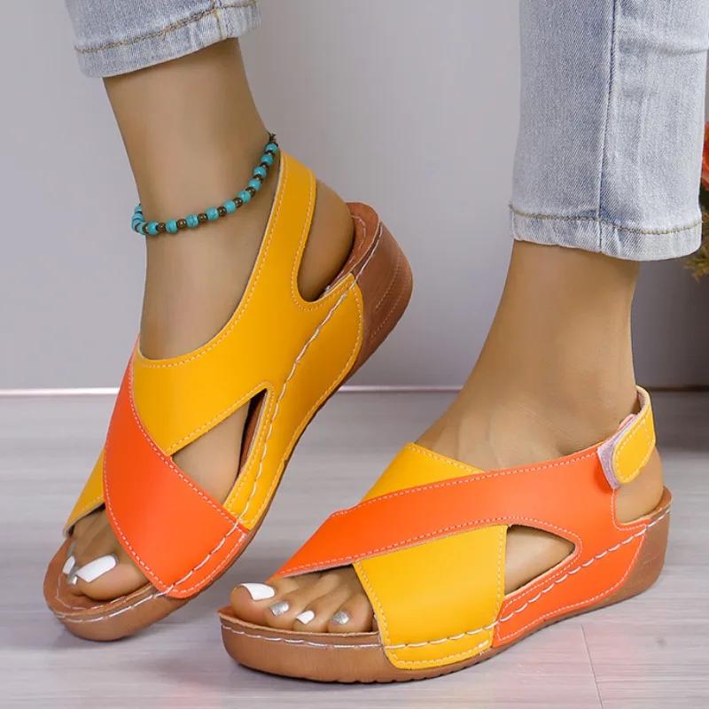 Fashion 2024 New Fashion Sandals Women Outdoor Lightweight Casual Beach Sandals Thick Sole Non-Slip Wedges Sandals Women Shoes for Women