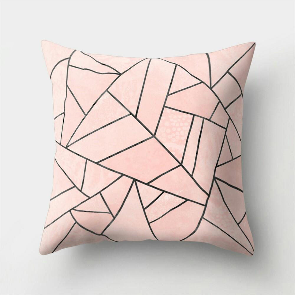 

Геометрическая наволочка для декоративной подушки - Персиковый бархат для дивана и офиса 45x45 cm