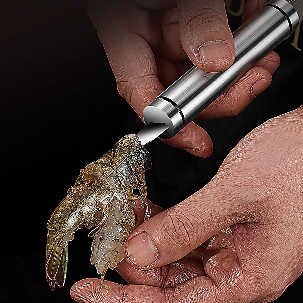 5 In 1 Multifunctional Shrimp Line Fish Maw Knife Shrimp Peeler Stainless Steel Kitchen Fish Scale Planer Duck Intestine Tool