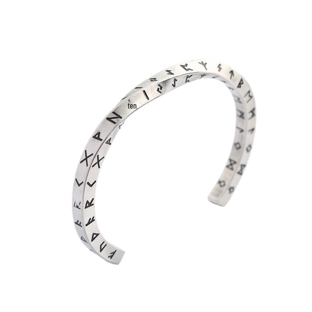 

Винтажный браслет-манжета из нержавеющей стали в стиле викингов - Мужское универсальное украшение из титановой стали для выражения индивидуальности.