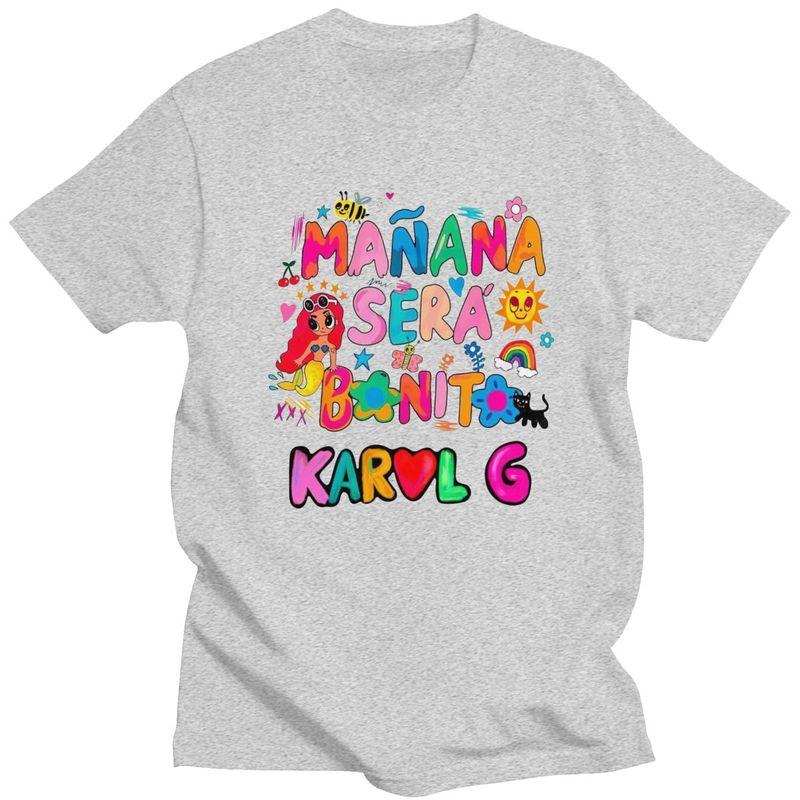Custom Classic Karol G Manana Sera Bonito T Shirts Men Short Sleeve Tshirts Streetwear Tee 100 Cotton Slim Fit Tshirt Gift