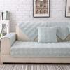 Short Plush Grey Color Sofa Towel European Brief Thicken Quilted Sofa Cover Slip Resistant European Couch Cover for Living Room