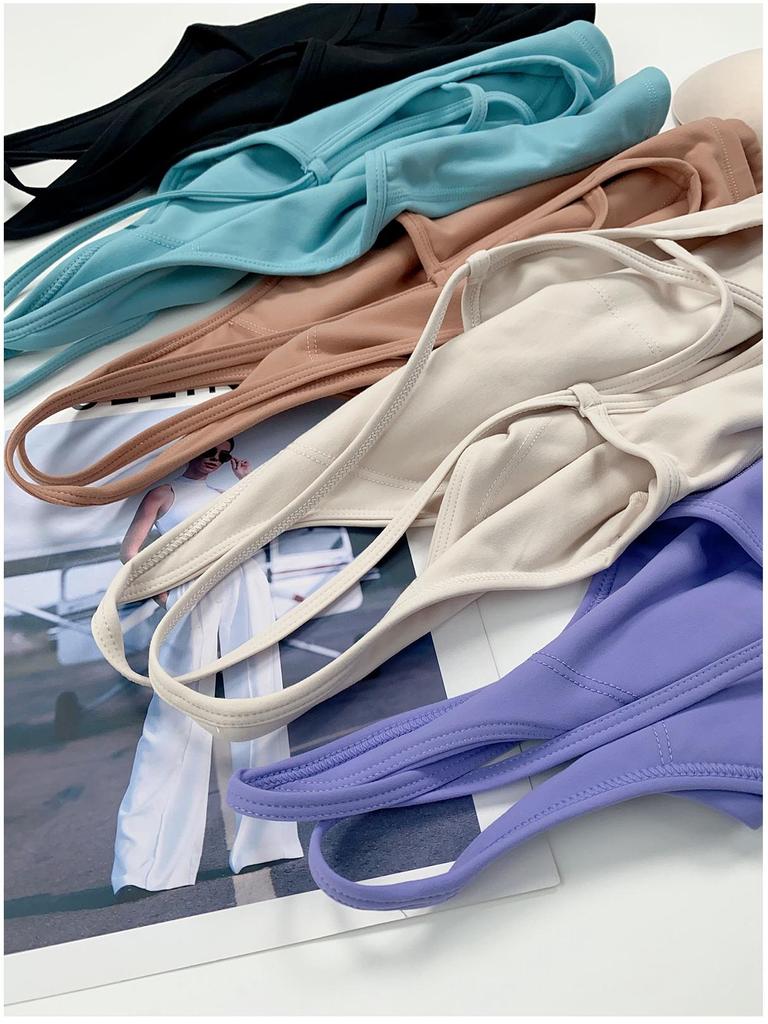 Women's 2025 Yoga Tank Top with Thin Straps, Beautiful Back, and Chest Pad - Perfect for Running and Fitness.