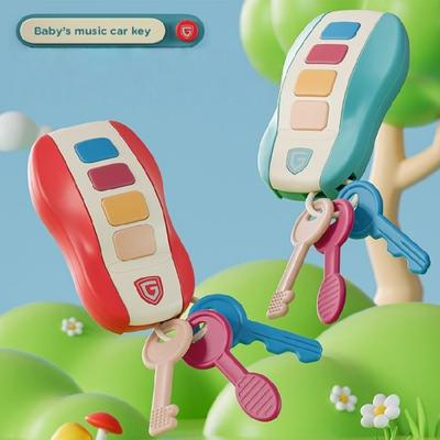 Toddler Music Car Key Teether Toy with Realistic Sound Effects Pretend Play Driving Experience Cognitive Development Toy
