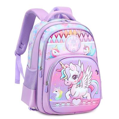 3 PCS Children School Bags for Girls Cartoon Unicorn Princess Backpacks Primary School Grade 1 Students Waterproof Bookbag