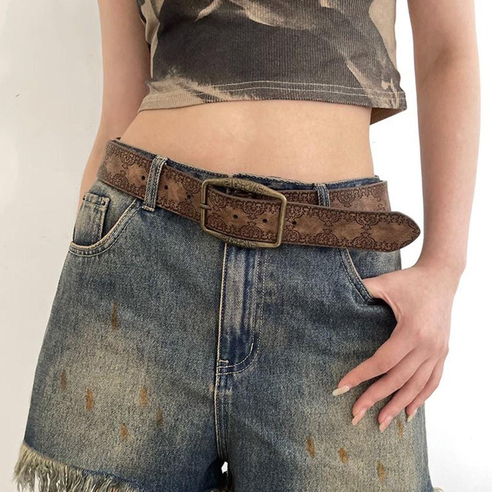 Ethnic Style Y2k Style Waist Belt Metal Buckle Trouser Decoration  Female/Girls