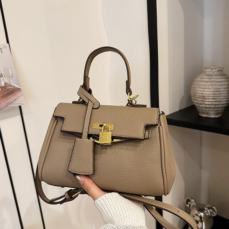 New Lychee Pattern Small Lock Portable Shoulder Messenger Trendy Women's Bag