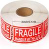 500 Pieces/roll, 1x3 Inches, Fragile Stickers, Handle Caution Warning Stickers, Packaging and Transportation, Adhesive Stickers, Transportation Labels