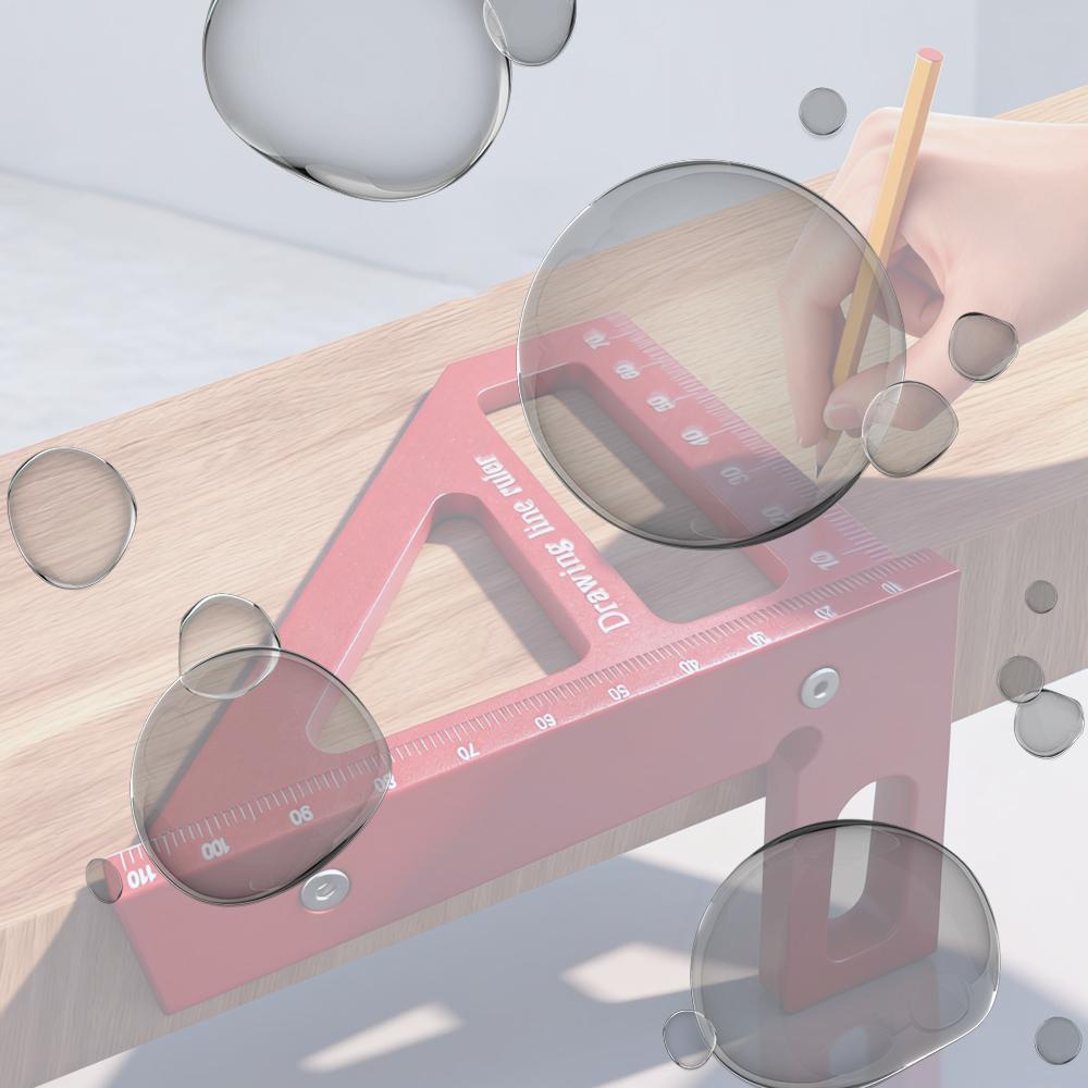 

3D Multi-Angle Measuring Ruler 45/90 Degree Woodworking Square Protractor for Engineers Carpenters and Craftsmen China Mainland