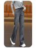 Retro Blue Rhinestone High-Waist Straight Leg Jeans for Women - Stylish, Versatile, Slimming Pants for Spring, Autumn, and Winter 2026
