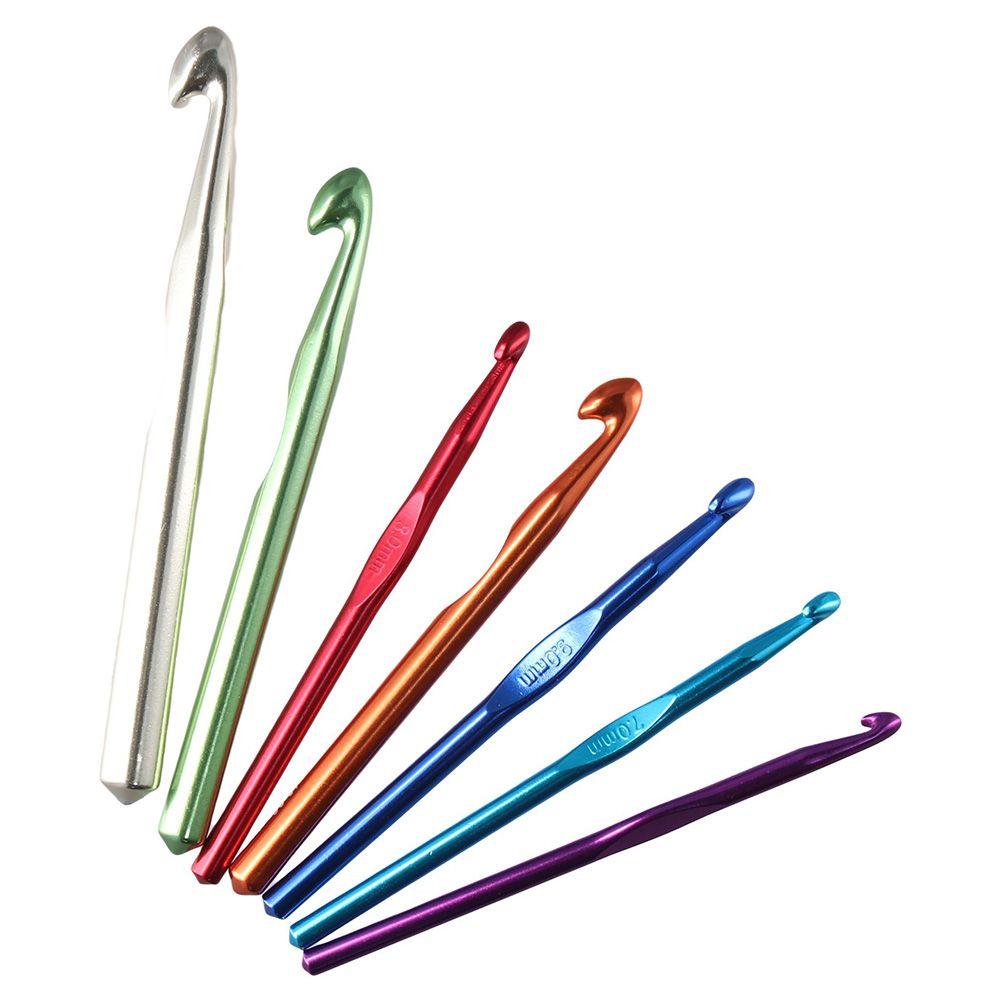 6.5mm,7mm,8mm,9mm,10mm,12mm,15mm Large Crochet Hooks Aluminum Large Weaving Tool 7Pcs/Set Hand Yarn
