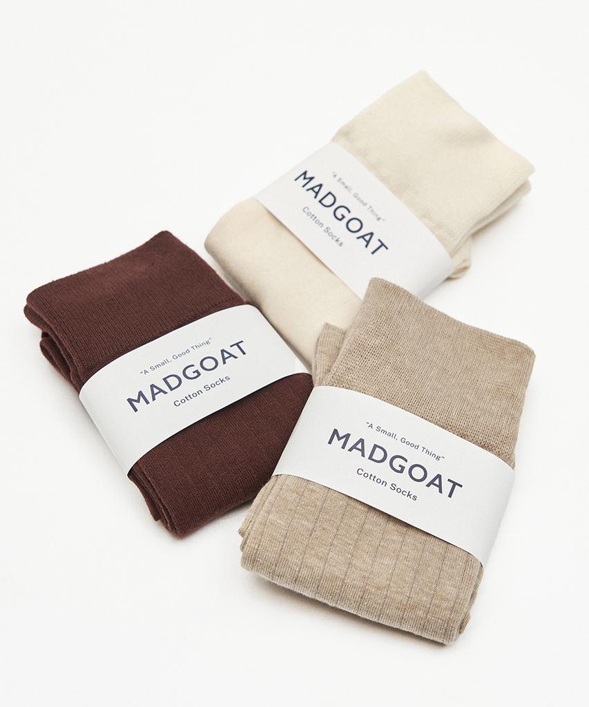 Maedeugoteu Cotton Crew Socks 3-Pair Set (Unisex)