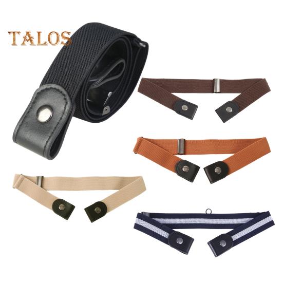 Canvas Lazy Belt Elastic Rubber Band Visible Snap Button Adjustable Slide Buckle Waistband Jeans Pants Accessories