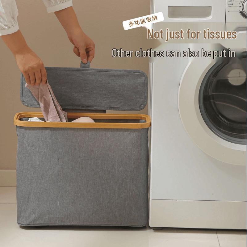 Versatile Dustproof Bathroom Storage Basket with Lid for Tissue and Sundries