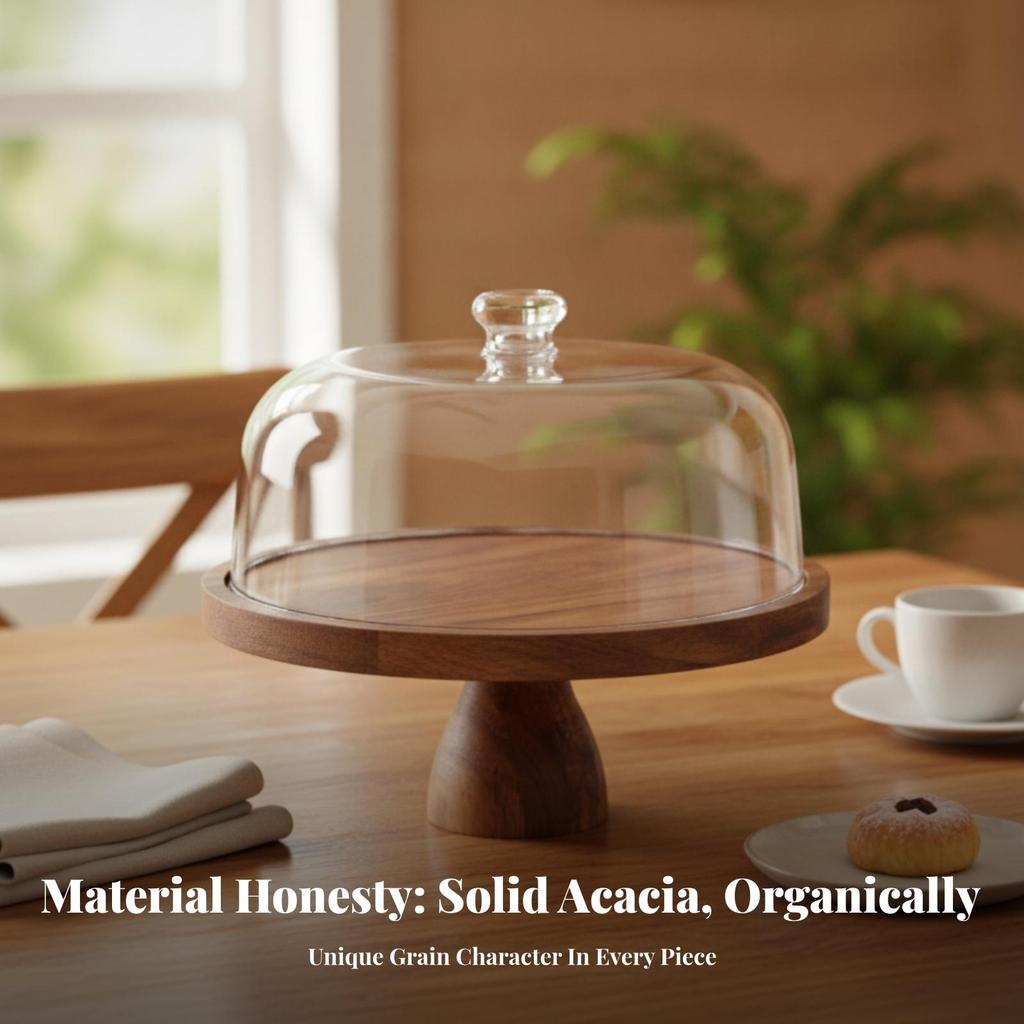 Transparent Cake Stand with Dome Lid | Dustproof, Holder Lid, for