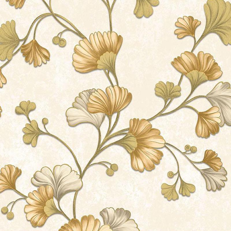 Vintage Ginkgo Leaf Wallpaper 3D Living Room Bedroom Background Hotel Vine Floral Wall Paper House Decoration
