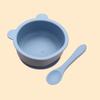 Children's Teddy Bear Silicone Bowl & Spoon Set, Suction Cup Tableware for Learning to Eat, 2-Piece Baby Feeding Set
