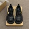 Platform British style small leather shoes women's 2025 spring and autumn new one-pedal black jk single shoes lazy Doudou loafers