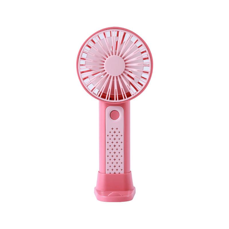 2026 Rechargeable Handheld Mini Fan with USB and Three-Speed Base - Customizable Logo Gift розовый