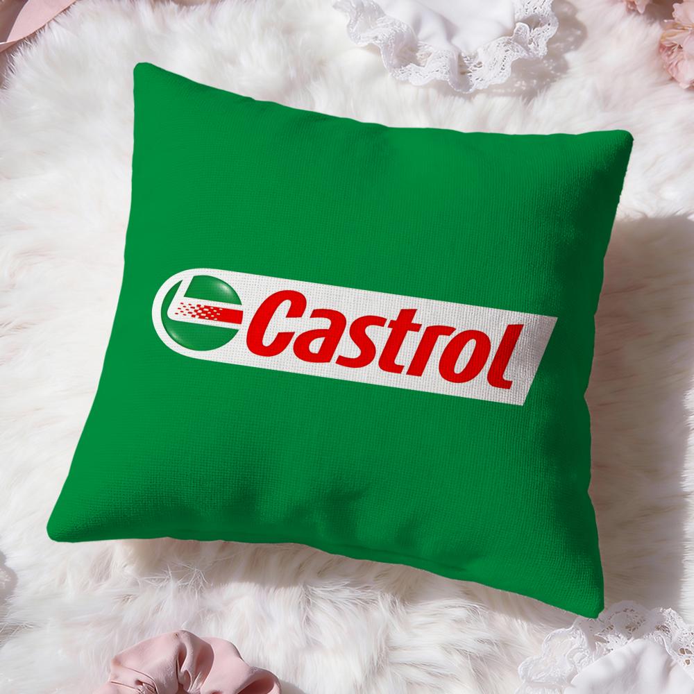 Logo C-Castrol Cushion Cover Premium Comfort Reversible Pillow Cove -Two in One Design for Any Room & Car Interior