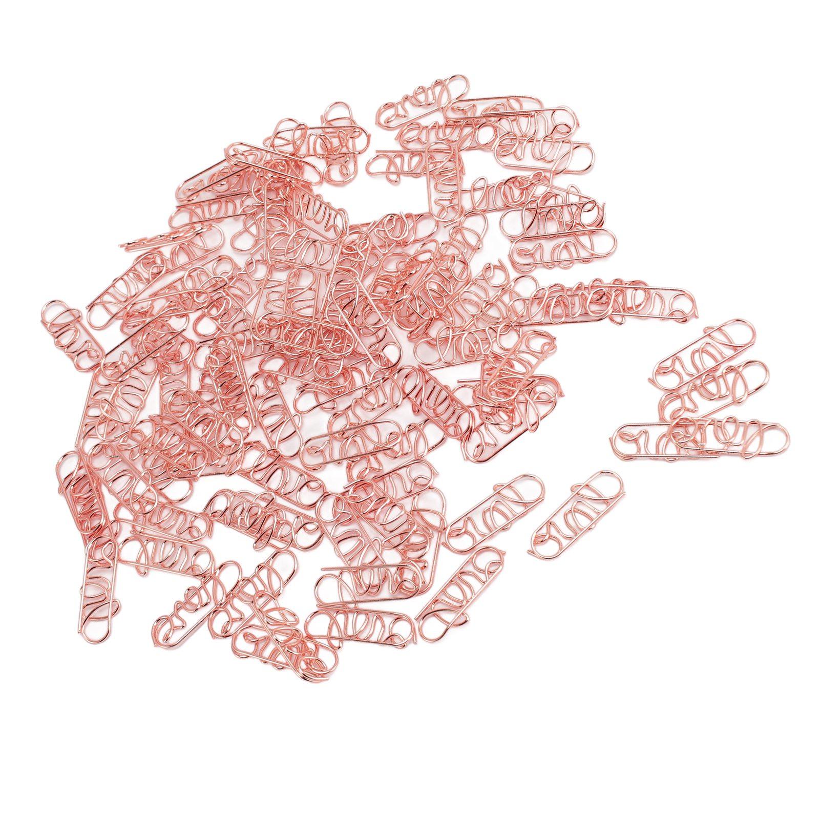 100pcs Paper Clips Multipurpose Innovative Cute Letter Design Stainless Steel Small Paper Clips for Home School