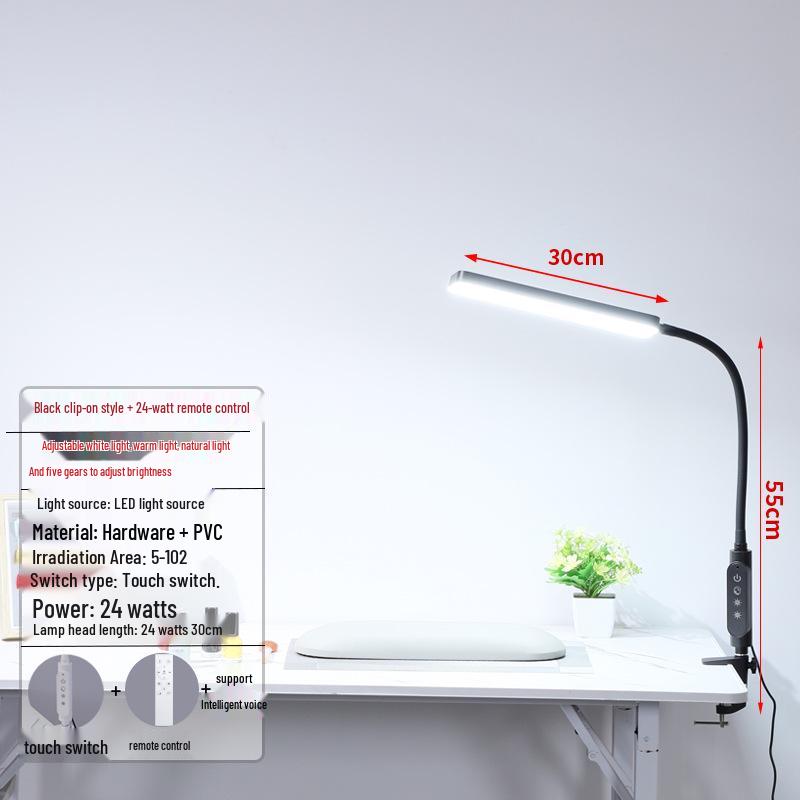 Ultra-Bright LED Desk Lamp: Clip-On Light for Nail, Beauty, Embroidery, & Eyelash Work.