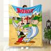 Two Cartoon Characters with a Dog, Village Background, and Bold Title. for All Seasons Blanket Lunch Break Throw Gift