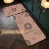 Cozy Coffee (5) Customize Name Flannel Kitchen Mat Soft Non-Slip Kitchen Floor Runner Rug for Home Kitchen Decor