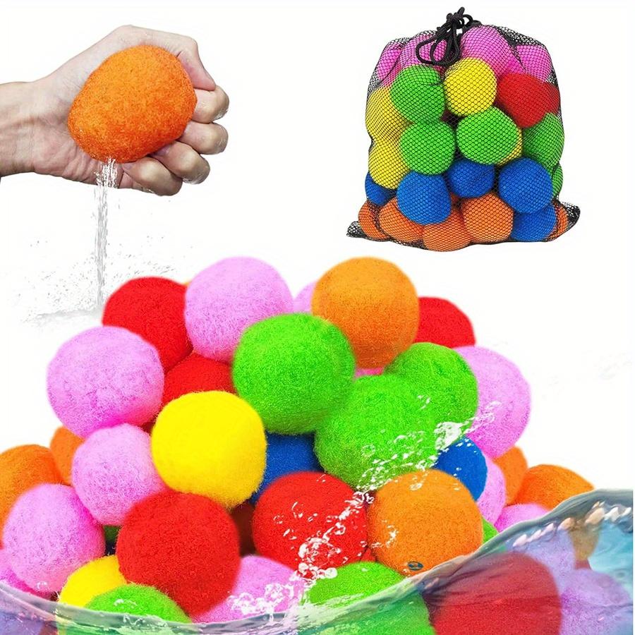 10/30/50 Pcs Reusable Water Sponge Balls Outdoor Pool Beach Water Toys for Backyard Family Fun Summer Water Games Party Gift JXB
