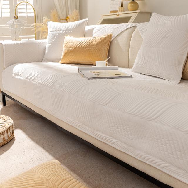 Thicken Plush Sofa Cover Soft Velvet Sofa Mat Anti -Slip Sofa Towel Corner Solid Color Washable Couch Slipcovers For Living Room