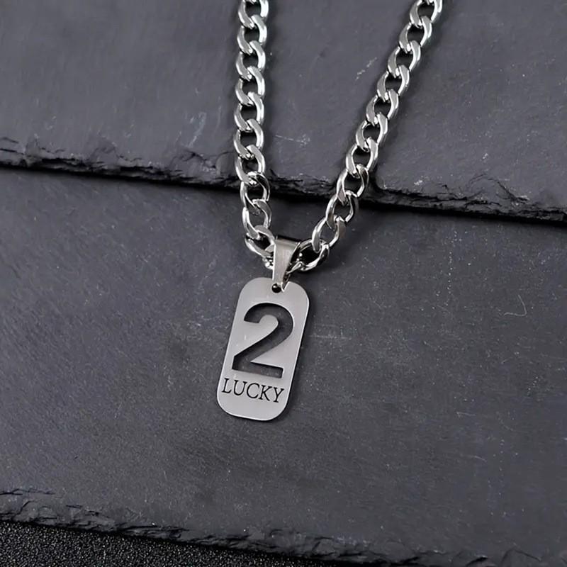 Lucky Number Necklace  High-end Hollow Pendant Accessories Number Necklace 60CM