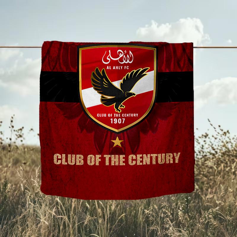 1PC Al Ahly FC Printed Soft Flannel Blanket Throw for Adult Bedroom Living Room Sofa Camping Travel Fan gifts Christmas Gifts