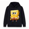 Kids Boys Girls Pullover Hoodie, Angry Cartoon Sponge Printed Warm Casual Hooded Sweatshirt, Soft Comfortable Long Sleeve Top For Children Daily Wear