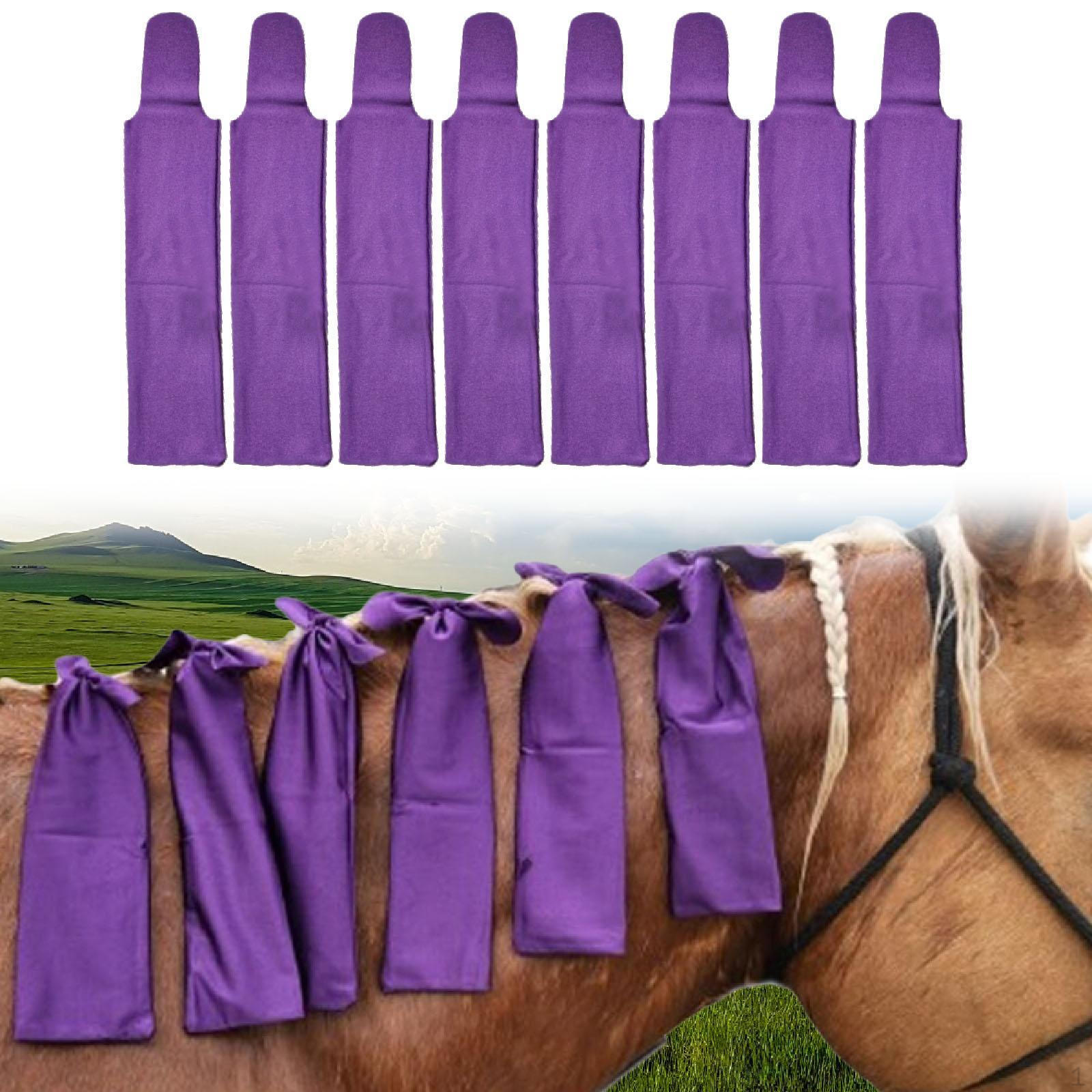 

8 шт. Мішки для гриви коня Захист від сонця Запобігають сплутуванню, витиранню та ламкості Чохли-обгортки для ферми Violet