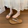 Flip-flops women's fashion outer wear flat-bottomed sandals summer non-slip versatile foot slippers seaside beach shoes women's clip