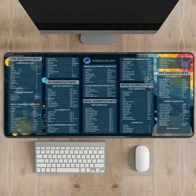 40x90CM Large Computer Mousepad Portable Waterproof Office Power Point Excel Word Shortcut Keys Desk Mat Non-Slip Desktop Mouse Pad PC Accessories