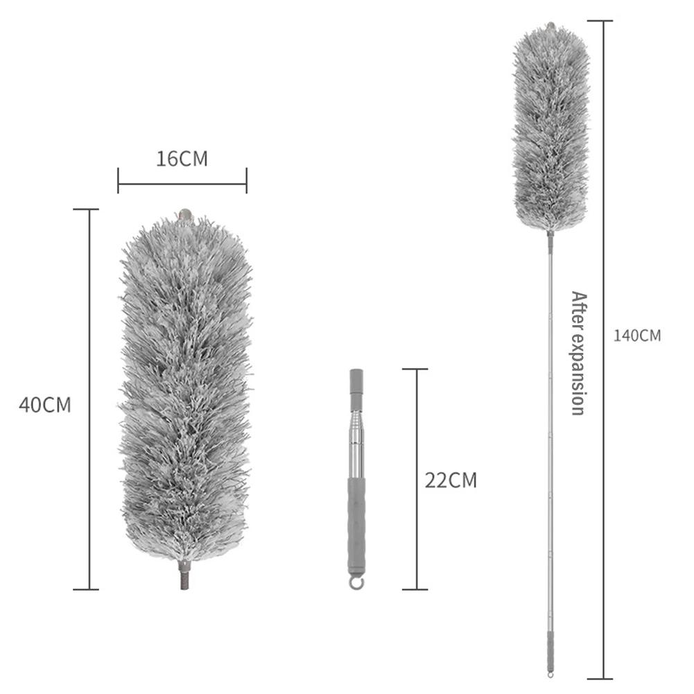 Telescopic Cleaning Duster Brush Extended Long Crevice Spider Web Microfiber Brushes Bendable Household Dust Clean Remover