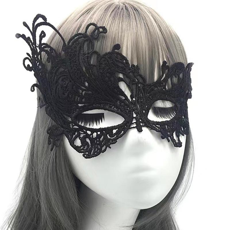 2x Halloween Party Mask for Women Men Masquerade Mask Half Face Mask Evening Prom Mask Lace Eye Mask Mardi Gras Mask-Ins
