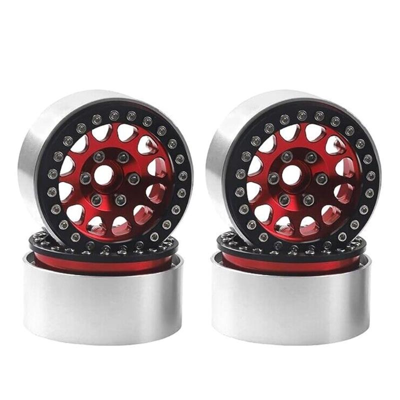 

Модні оброблені міцні алюмінієві сплави Beadlock диски для скельних краулерів масштабу 1/10, дизайни з глибоким виступом, аксесуар червоний