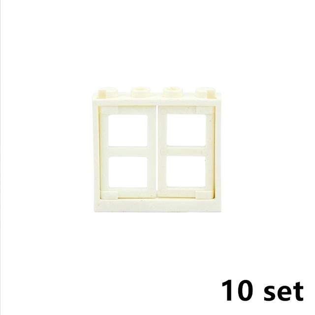 MOC Bricks Door Frame Glass Window 1x4x3 60594 60608 DIY Architecture House Building Blocks Toys Kids Educational Plastic Bricks