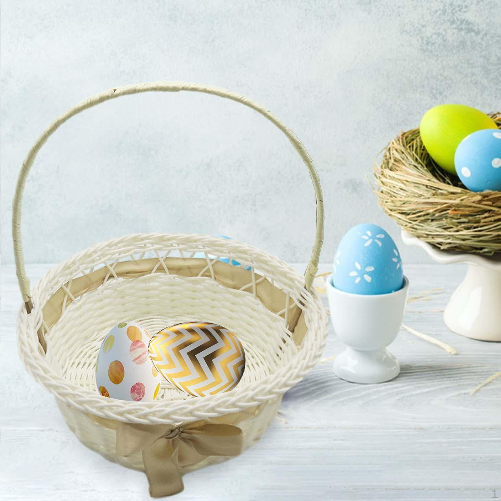 

Свадебная корзина для хранения девочек-цветочниц Пасхальные конфеты Имитация ротанга для