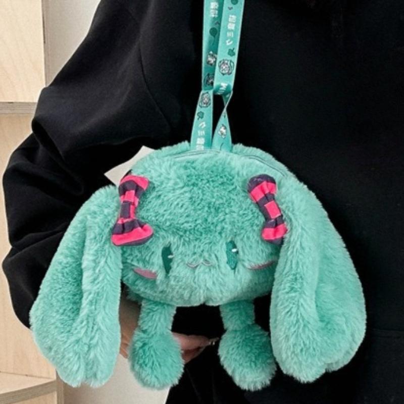 Cartoon Hatsune Miku Two-dimensional Doll Plush Bag Cute Hatsune Anime Peripheral  Soft Shoulder Bag Children's Christmas Gifts