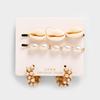 Ocean Style Pearl Bead Shell Hair Clip Earings Set