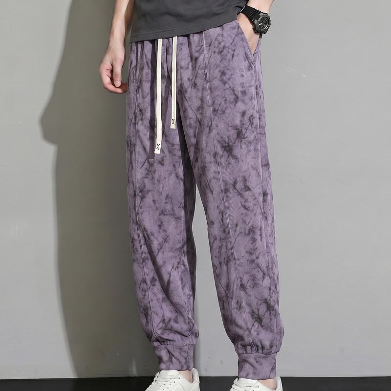 Men's Plus Size Tie-Dye Jogger Pants, Elastic Waist Casual Summer Trousers (4XL-10XL)