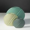 European Ceramic Vase Living Room Decoration Flower Arrangement Vase Desktop Creative Green Leaf Flower Arrangement Ornament