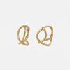 14k Slim Line Wave One Touch Earrings (1 Pair)