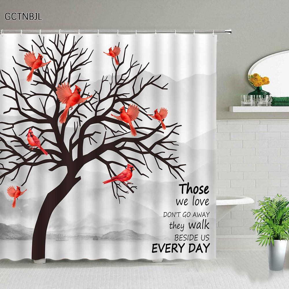 Green Tropical Rainforest Plant Shower Curtains Flower Leaf Leaves Bathroom Decor Waterproof Bath Curtain Polyester Fabric Hooks