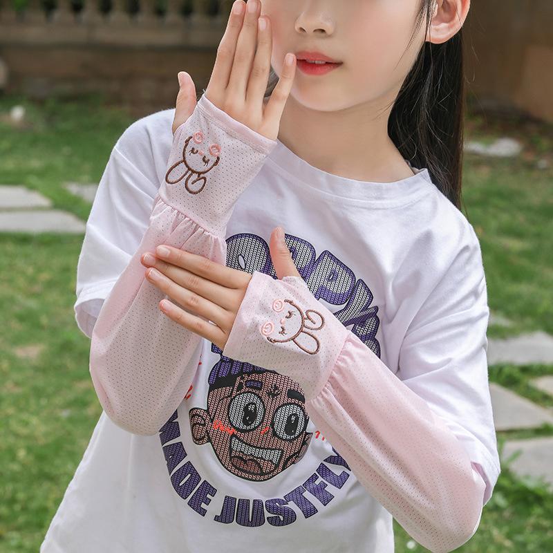 Summer Ice Silk Sun Protection Sleeves Outdoor Driving Uv Protection Rabbit Ice Sleeves Women'S Loose Arm Protection Sleeves